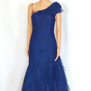 NEW Liancarlo Navy Blue One Shoulder Formal Gown